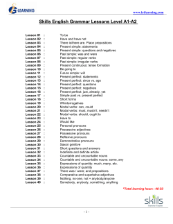 Skills English Grammar Lessons Level A1-A2