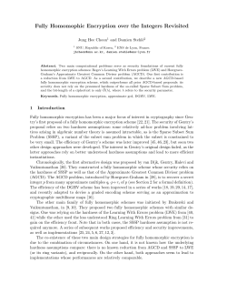 Fully Homomophic Encryption over the Integers Revisited