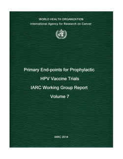 Primary end-points for prophylactic HPV vaccine trials