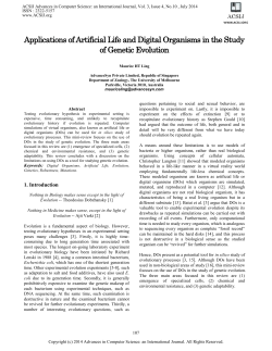 Applications of Artificial Life and Digital Organisms in the Study of