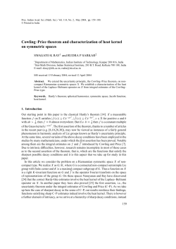 Cowling&ndash;Price theorem and characterization of heat kernel on