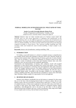 FORMAL MODELLING OF BUSINESS RULES: WHAT KIND OF