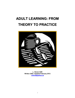 Adult Learning: From Theory to Practice