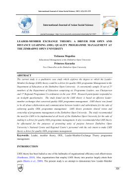 leader-member exchange theory - Asian Economic and Social Society
