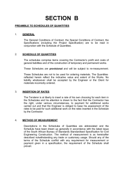 Bill of Quantities