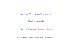 Lecture 2: Radon`s theorem
