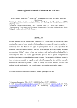 Inter-regional Scientific Collaboration in China