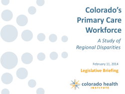 Primary Care Workforce - Colorado Health Institute