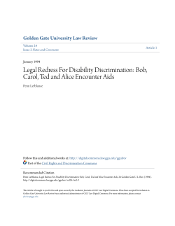 Legal Redress For Disability Discrimination: Bob, Carol, Ted and