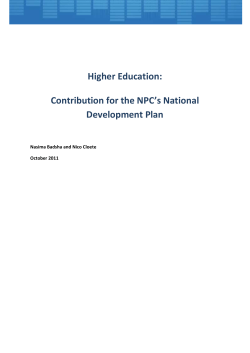 higher education contribution for the npc`s national development plan