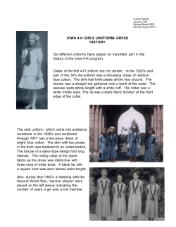 IOWA 4-H GIRLS UNIFORM- DRESS HISTORY Six different