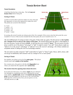 Tennis Review Sheet