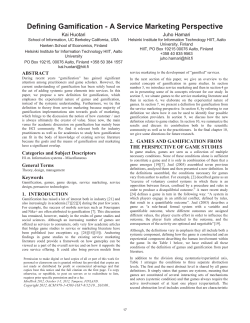 Defining gamification: a service marketing perspective