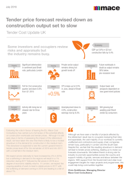 Tender price forecast revised down as construction output set to slow