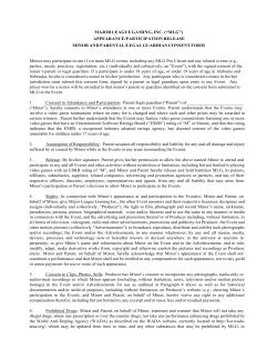 MAJOR LEAGUE GAMING, INC. (&ldquo;MLG&rdquo;) APPEARANCE