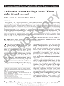Antihistamine treatment for allergic rhinitis: Different routes, different