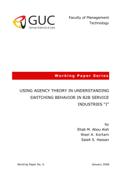 using agency theory in understanding switching behavior in b2b