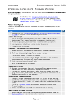 Business recovery checklist
