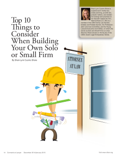 Top 10 Things to consider when building your own solo or small firm