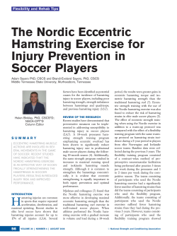 The Nordic Eccentric Hamstring Exercise for Injury Prevention