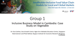 Inclusive Business Model in Cambodia: Case Study on Vegetable