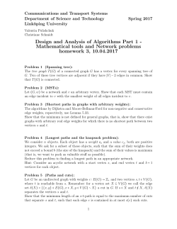 Mathematical tools and Network problems homework 3, 10.04.2017