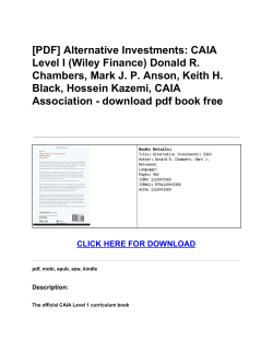 Alternative Investments: CAIA Level I (Wiley