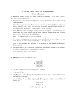 CUR 412: Game Theory and its Applications Midterm Solutions Q1