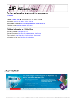 On the mathematical structure of thermodynamics