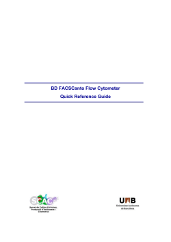 BD FACSCanto Flow Cytometer Quick Reference Guide 1 BD