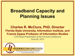 Broadband Capacity and Planning Issues