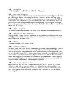 Rule 1 - Playing Field 6v6 Soccer is played on a 35 x 50