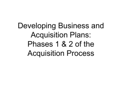 Developing Business and Acquisition Plans