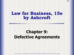 Ch09: Defective Agreements