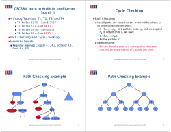 Cycle Checking Path Checking Example Path Checking Example