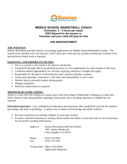 Middle School Basketball Coach Description