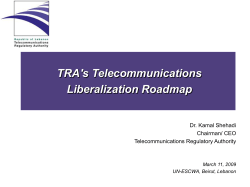 20090311_TRA`s Telecommunications Liberalization Roadmap