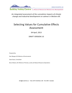 Selecting Values for Cumulative Effects Assessment
