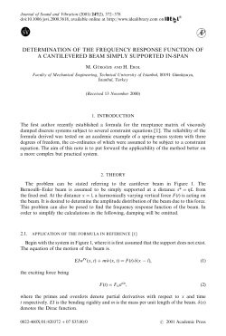 determination of the frequency response function of a cantilevered