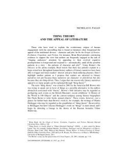 thing theory and the appeal of literature