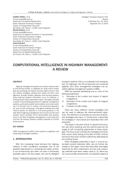 COMPUTATIONAL INTELLIGENCE IN HIGHWAY MANAGEMENT: A