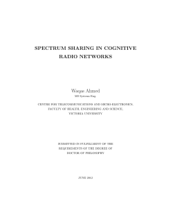 SPECTRUM SHARING IN COGNITIVE RADIO NETWORKS Waqas