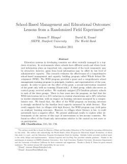 School-Based Management and Educational Outcomes: Lessons