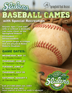 baseball games - Springfield Park District