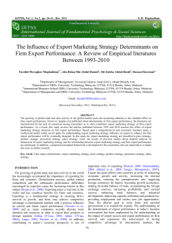 The Influence of Export Marketing Strategy Determinants on Firm