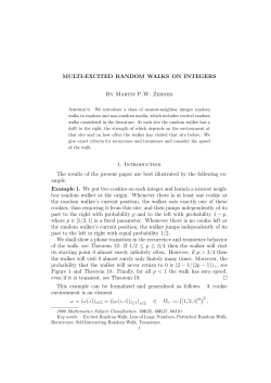 MULTI-EXCITED RANDOM WALKS ON INTEGERS By Martin P.W.