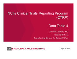 NCI`s Clinical Trials Reporting Program (CTRP)