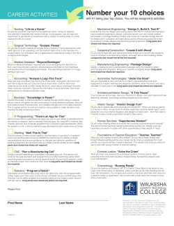 Number your 10 choices - Waukesha County Technical College