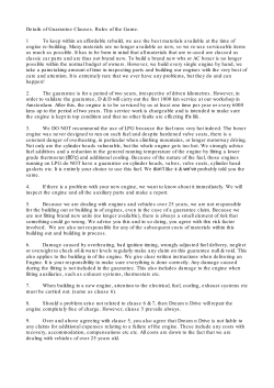 Details of Guarantee Clauses. Rules of the Game. 1 To keep within