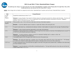 2015-16 and 2016-17 Men`s Basketball Rules Changes
